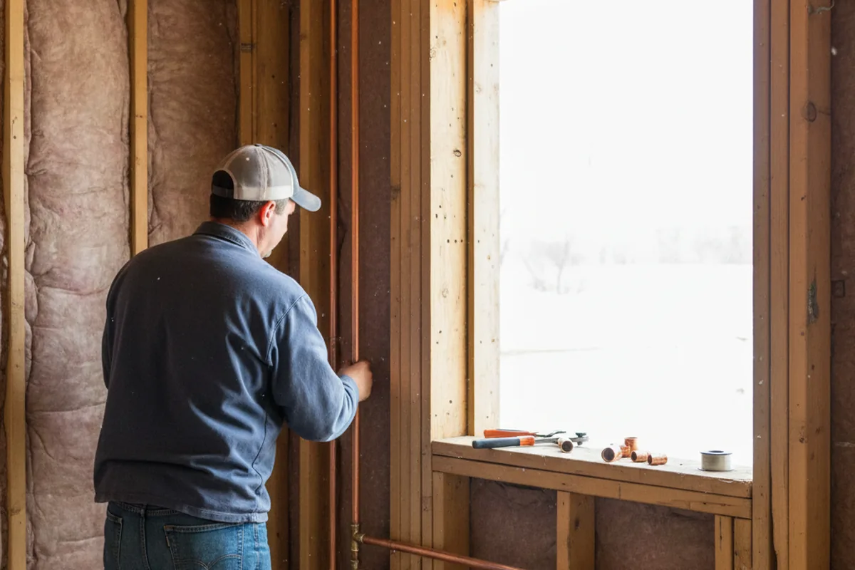 Licensed plumber running new copper supply lines in a Albany home